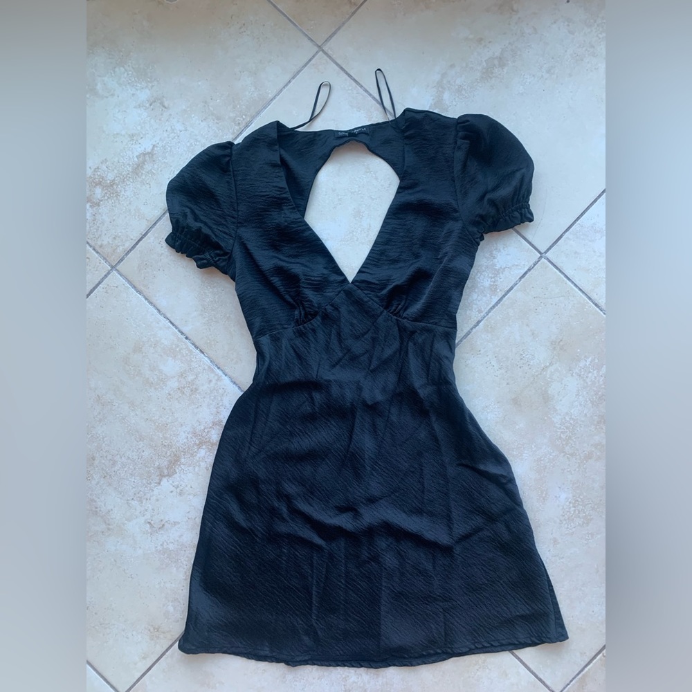 Black dress with open back